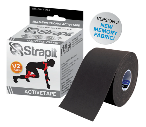 Afbeeldingen van ACTIVETAPE 5CM x 5M – ZWART GESTREEPT