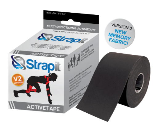Afbeeldingen van DYNAMIC ACTIVETAPE 7,5CM x 5M – ZWART GESTREEPT
